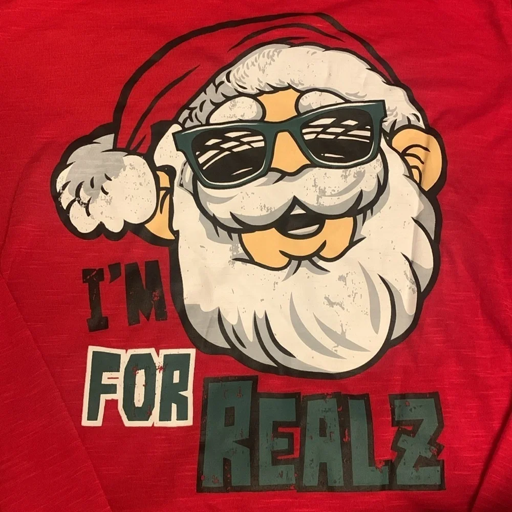 Boys 8/10 Christmas Santa Claus I’m for Realz Pajamas NEW